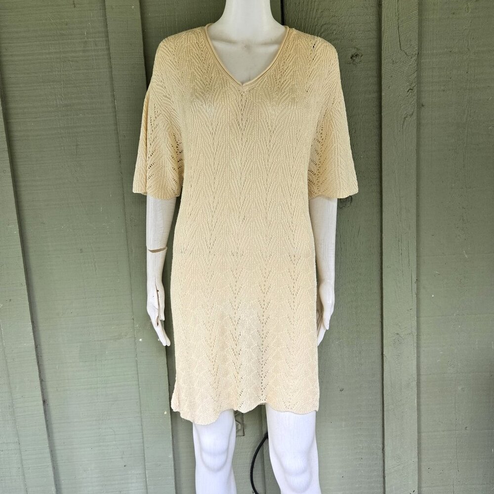 CAROLE LITTLE Knitwear Vintage Cream Knit Dress XL